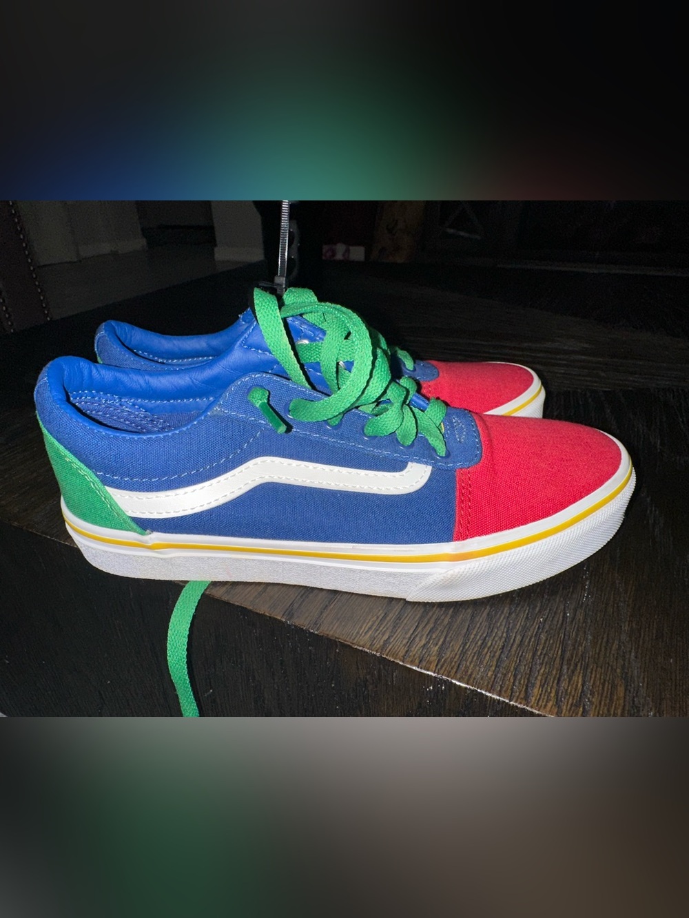 Vans Kids Colorblock Sneakers in Blue, Red & Green